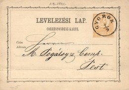 1871 2kr Díjjegyes Levelez?lap 'GYOROK' - Pest - Altri & Non Classificati