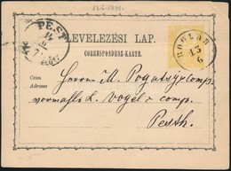 1871 2kr Díjjegyes Levelez?lap / PS-card 'BOGLÁR' - 'PEST/DÉL EL?TT' - Altri & Non Classificati