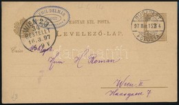 1874 Díjjegyes Levelez?lap 2kr ,,BUDAPEST' - ,,WIEN' - Andere & Zonder Classificatie