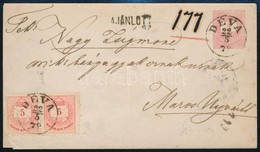 1878 5kr Ajánlott Díjjegyes Boríték 2 X 5kr Díjkiegészítéssel 'DÉVA' - Marosújvár - Andere & Zonder Classificatie