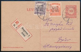 1919 Nemzeti Hadsereg 10f + 15f Díjkiegészítésként Ajánlott Levelez?lapon 'SOPRON' - Gy?r - Other & Unclassified