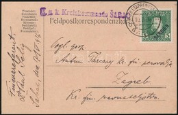 1916 Tábori Lap SERBIEN Felülnyomású 5h Bélyeggel / Field Postcard 'K.u.k. Kreiskommando SABAC' + 'EP SABAC B' - Other & Unclassified