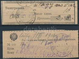 1916-1918 Az Oroszországi Berezovkában Feladott Hadifogoly Távirat és Ajánlott Levél Feladóvevénye - Altri & Non Classificati