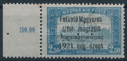 ** Nyugat-Magyarország I. 1921 Parlament 2,50K Hármaslyukasztással, Bodor Vizsgálójellel (45.000) (rozsda / Stain) - Altri & Non Classificati