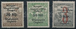 ** * Nyugat-Magyarország VI. 1921 3 érték Hármaslyukasztással, Bodor Vizsgálójellel (6.500) - Andere & Zonder Classificatie