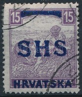 O SHS 1918 Fehérszámú Arató 15f (35.000) Mi 60 Signed: Bodor - Andere & Zonder Classificatie