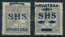 * SHS 1918 2 Db Zita 40f Eltér? Felülnyomással / 2 X Mi 87 With Overprint Varieties. Signed: Bodor - Autres & Non Classés