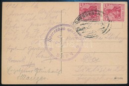 1921 Képeslap Németországból Pécsre Barcsi Szerb Cenzúrával / Postcard From Germany To Pécs With Serbian Censorship Mark - Sonstige & Ohne Zuordnung