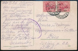 1921 Képeslap Németországból Pécsre Bátaszéki Szerb Cenzúrával / Postcard From Germany To Pécs With Serbian Censorship M - Autres & Non Classés