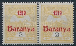 ** Baranya I. 1919 Turul 2f Próbanyomat Pár Antikva Számokkal, Garancia Nélkül (352.000) - Altri & Non Classificati