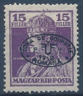 * Debrecen I. 1919 Károly 15f Fekete Felülnyomással Garancia Nélkül (**50.000) - Altri & Non Classificati