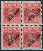 ** Debrecen I. 1919 Károly/Köztársaság 10f Négyestömb Garancia Nélkül (**30.000) - Other & Unclassified