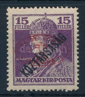 ** Debrecen I. 1919 Károly/Köztársaság 15f Piros Felülnyomással, Garancia Nélkül (**55.000) - Sonstige & Ohne Zuordnung
