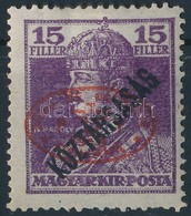 * Debrecen I. 1919 Károly/Köztársaság 15f Piros Felülnyomással, Garancia Nélkül (**55.000) - Andere & Zonder Classificatie