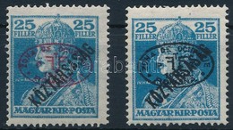 ** Debrecen I. 1919 2 Db Károly/Köztársaság 25f Piros és Fekete Felülnyomással, Garancia Nélkül (**10.500) - Other & Unclassified