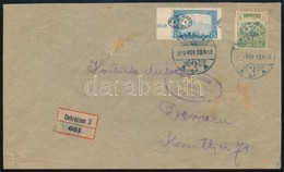 1919 Debrecen Helyi Ajánlott, Cenzúrás Levél Megszállás Bélyegekkel, A Parlament 75f Elcsúszott Felülnyomással, Garancia - Autres & Non Classés