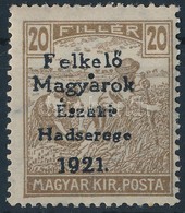 ** Nyugat-Magyarország V. 1921 Arató 20f Hármaslyukasztással, Garancia Nélkül (**35.000) - Altri & Non Classificati