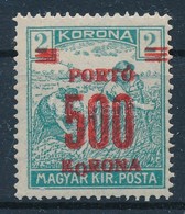 ** 1921 Kisegít? Portó 500K/2K Lefelé Tolódott Felülnyomás + Lefelé Tolódott 'O' A KORONA Szóban - Sonstige & Ohne Zuordnung