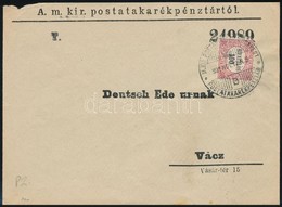 1921 Levél Hivatalos 100f Bélyeggel ,,BUDAPEST' - ,,VÁCZ' - Other & Unclassified