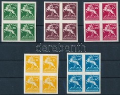 ** 1933 Cserkész Vágott Sor Négyes Tömbökben (160.000) / Mi 511-515 Imperforate Blocks Of 4 - Other & Unclassified