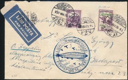 1931 Zeppelin Magyarországi Körrepülése Levél 2P Zeppelin Bélyeggel  (18.000) / Zeppelin Hungary Round Flight Cover With - Autres & Non Classés