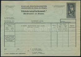 1937 Használatlan Vámáru Nyilatkozat - Andere & Zonder Classificatie