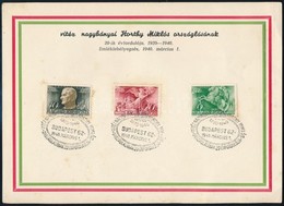 1940 Horthy Miklós Emléklap - Andere & Zonder Classificatie