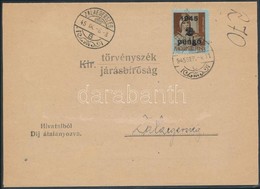 1945 (2. Díjszabás) Hivatalos Kézbesítési Bizonyítvány Távolsági Levelez?lapként Feladva Kisegít? 2P/4f Bérmentesítéssel - Sonstige & Ohne Zuordnung