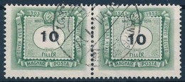 O 1951 Zöldportó10f Pár, Az Egyik érték Dupla Szárú 1-essel - Sonstige & Ohne Zuordnung