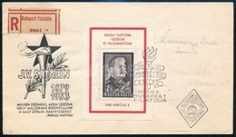 1953 Sztálin-gyász Blokk Ajánlott FDC-n (6.500) - Autres & Non Classés