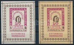 ** 1940/ 8aa + 8ba IV. Bélyeggy?jtési Propaganda - Gutenberg Emlékblokk Pár (20.000) - Other & Unclassified