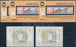 ** 1982 Agrofila Emlékív Vékony és Vastag Sorszámmal + 1988 Szocfilex Kecskemét Emlékív + 1988 Szocfilex 2 Db Blokk Sors - Sonstige & Ohne Zuordnung