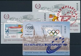 ** 1996/7 Athén - Atlanta Emlékív + 1998/15-16 Oympiafila Budapest Felülnyomott Emlékívek - Other & Unclassified