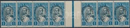 ** 1928 Mi 195 ívközéprészes Hetescsík / Stripe Of 7 With Gutter - Altri & Non Classificati