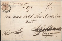 1854 2 X 6kr Ajánlott Levélen (a Hátoldali Bélyeg Elvágva) / On Registered Cover (stamp On The Backside Cut) 'GRATZ RECO - Autres & Non Classés
