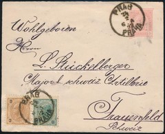 1892 Díjkiegészített Díjjegyes Boríték Svájcba / PS-cover With Additional Franking To Switzerland - Autres & Non Classés