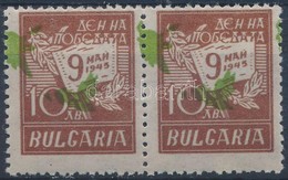 ** * 1945 Mi 496 Pár, 5 Mm-rel Balra Tolódott Zöld Színnyomat / Pair With Shifted Green Colour Print - Altri & Non Classificati