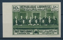 * 1936 Francia-libanoni Egyezmény Kiadatlan Légiposta Bélyeg, Vágott / France-Liban Treaty Unissued Airmail Stamp, Imper - Altri & Non Classificati