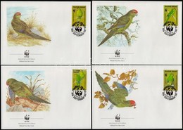 1987 WWF Papagájok Sor 4 FDC-n Mi 421-424 - Other & Unclassified