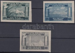 ** Lengyel Hadtest / Polish Corps 1946 Vágott 3 é Teljes Sor, Szignált / Complete Imperforate Set, 3 Values, Sassone 1A- - Other & Unclassified