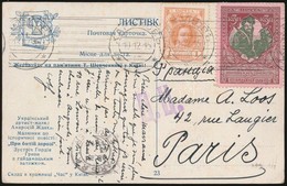 1915 Cenzúrás Képeslap Harkovból Párizsba / Censored Postcard From Harkov To Paris - Andere & Zonder Classificatie