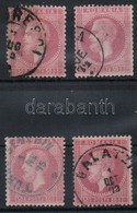 O 1872 4 X Mi 42 Az Egyik Kék Bélyegz?vel, 3 Szignált / One With Blue Cancellation, 3 Stamp Signed: Ferchenbauer - Autres & Non Classés