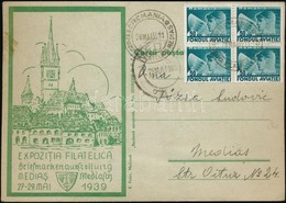 1939 Levelez?lap A Meggyesi Bélyegkiállításról / Postcard From Stamp Exporition Medias - Sonstige & Ohne Zuordnung