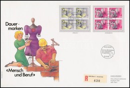 1989 Forgalmi Sor Négyestömbökben Mi 1402-1403 FDC-n - Other & Unclassified