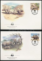 1987 WWF: Fehér Orrszarvú Sor Mi 528-531 4 Db FDC-n - Autres & Non Classés