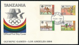** 1984 Nyári Olimpiai, Los Angeles Sor FDC-n Mi 242-245  + Blokk Mi 37 - Altri & Non Classificati