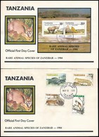 1985 Zanzibár állatai Sor FDC-n Mi 258-261 + Blokk FDC-n Mi 41 - Autres & Non Classés