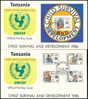 1986 UNICEF A Gyermekhalandóság Ellen Sor FDC-n Mi 332-335 + Blokk FDC-n Mi 59 - Altri & Non Classificati