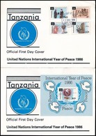 1986 A Béke Nemzetközi éve Sor FDC-n Mi 364-367 + Blokk FDC-n Mi 62 - Sonstige & Ohne Zuordnung