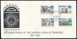 1987 20 éves  Nemzeti Bank Sor FDC-n Mi 382-385 - Altri & Non Classificati